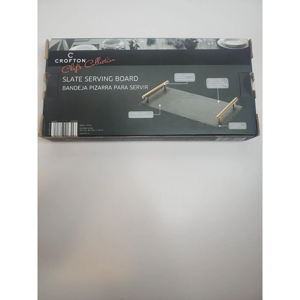 CROFTON Chef's Collection Slate Serving Board Rectangular Chalk NIB Charcuterie